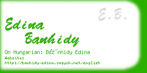 edina banhidy business card